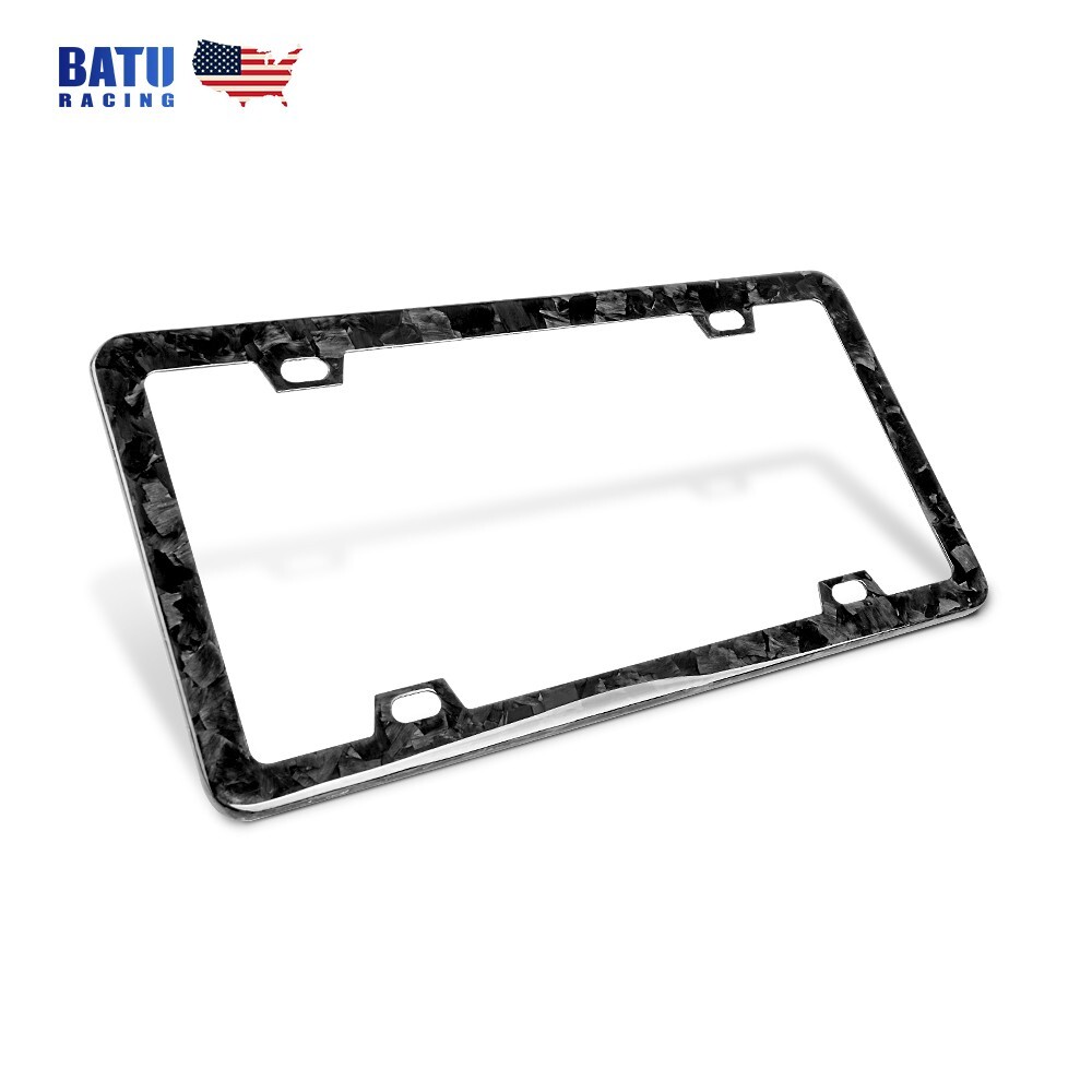 Real Forged Carbon Fiber License Plate Frame Universal