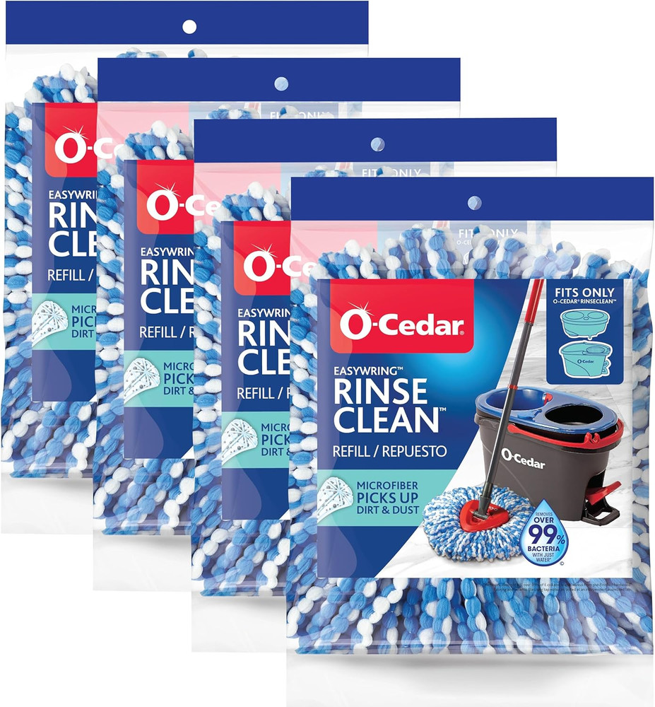 Easywring Rinseclean Refill 4-Pack, Blue, 4 Count