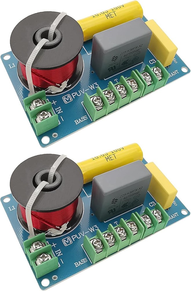 Compact 200W 3-Way Speaker Crossover for Optimal Audio Performance - 2 Pack