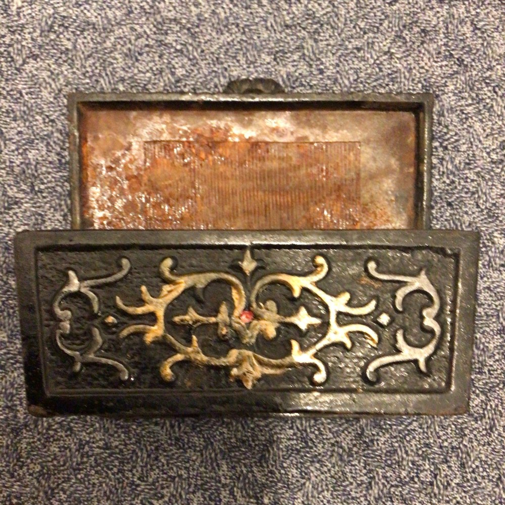 Cast Iron Wall Mount Match Holder Ornate Design