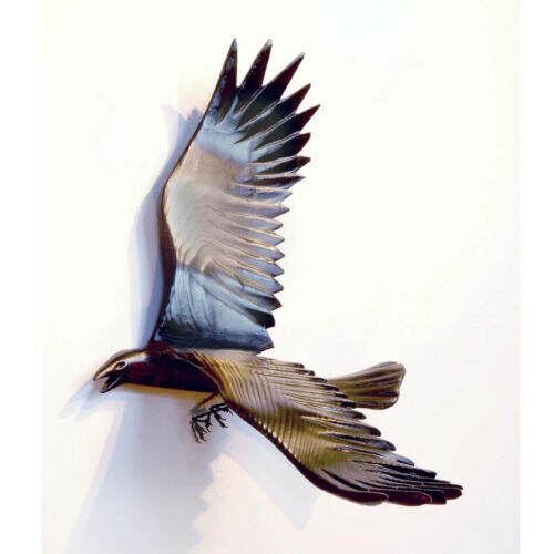 Crow Flying 5 wood carving