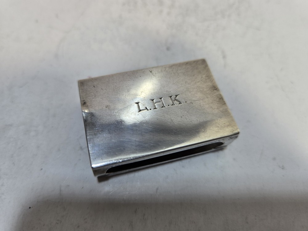 WEBSTER STERLING SILVER MATCHBOX MATCH BOX SAFE HOLDER CASE 6802/3