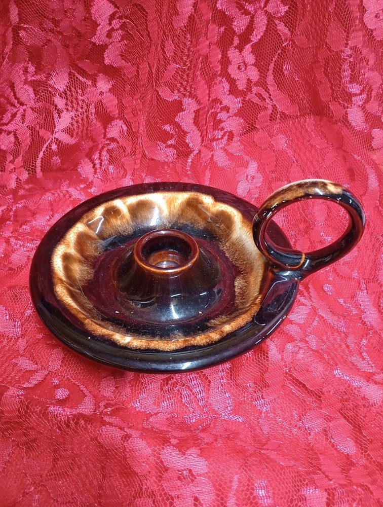 Brown Drip Glaze Candlestick Holder