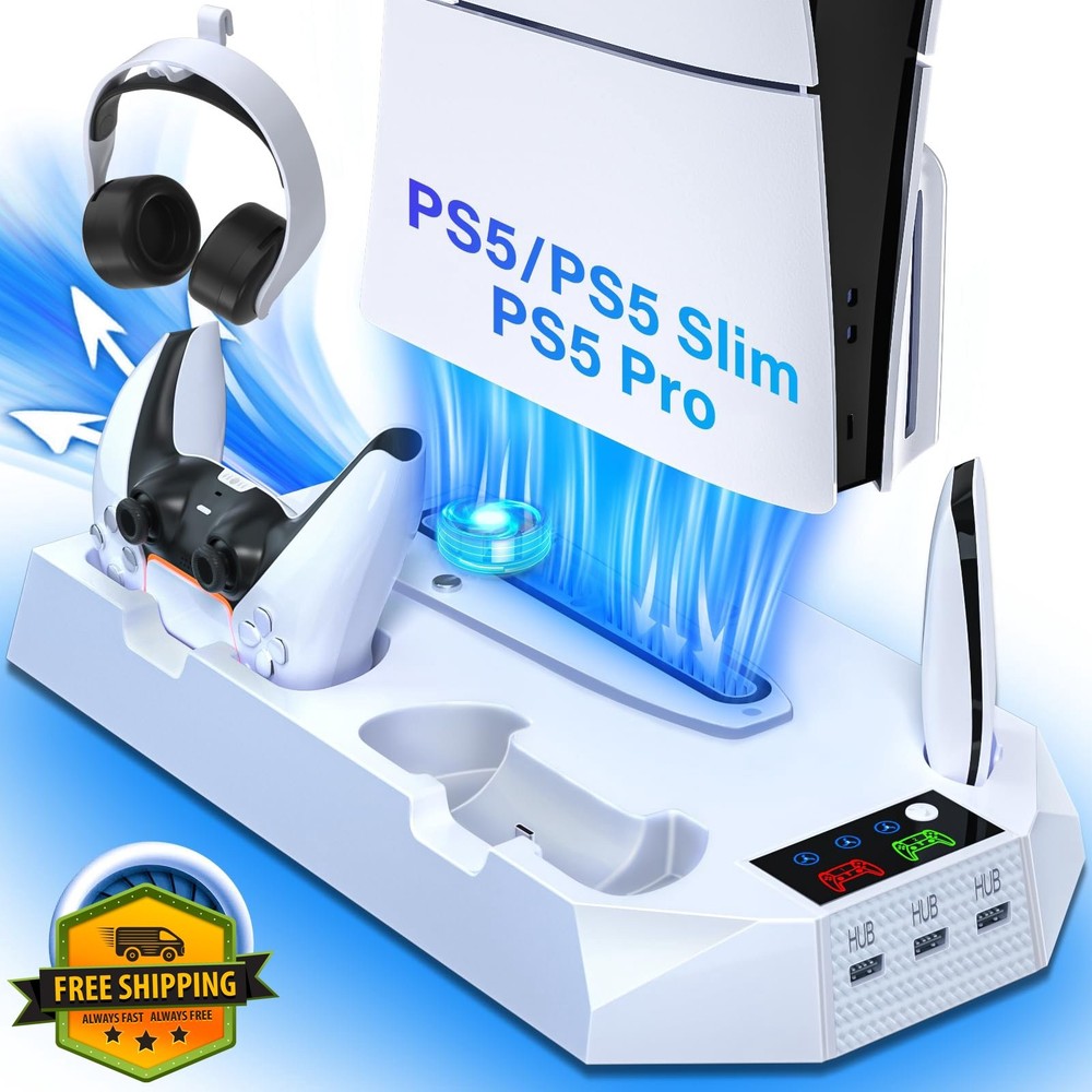 PS5 Slim Cooling Station Dual Controller Charger