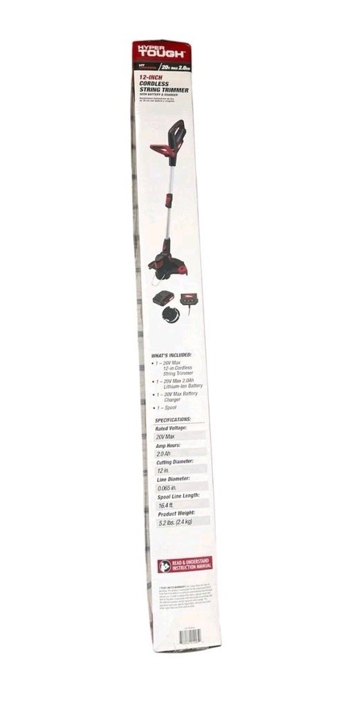 Hyper Tough 20V Max 12" Cordless String Trimmer With Battery & Charger