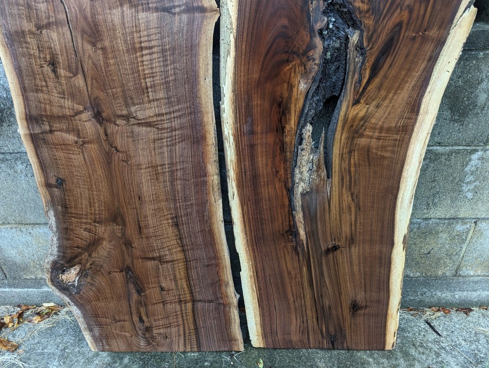 Black Walnut Slabs (Live Edge) River Table Set (Epoxy set) NICE !!!