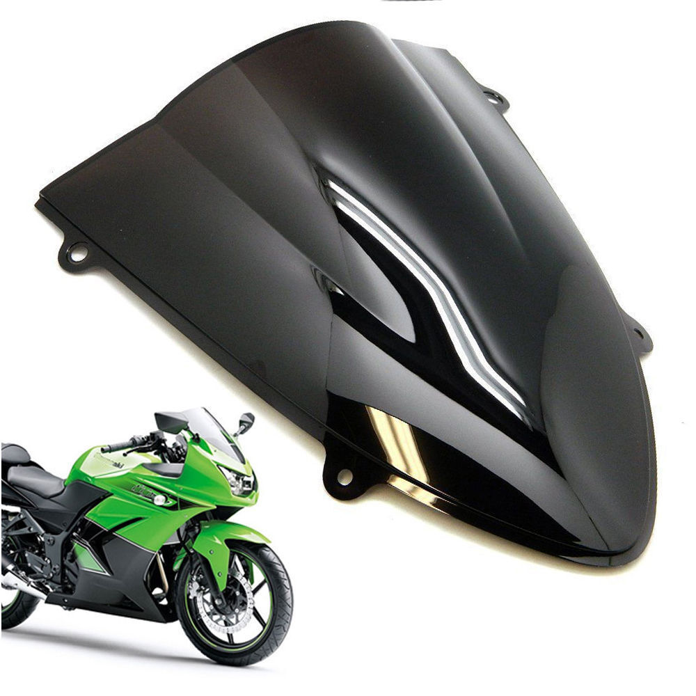 For Kawasaki Ninja EX250R 2008-2012 Black Windscreen Windshield Shield ABS