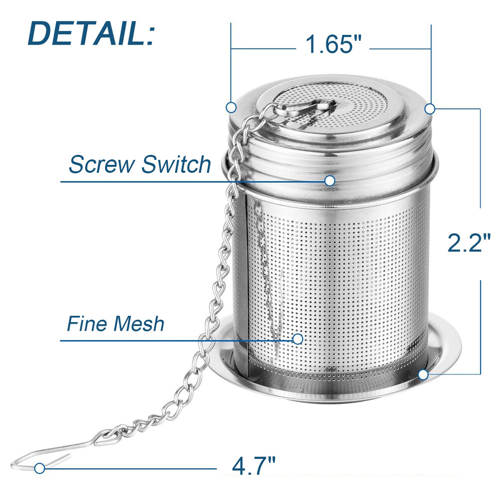 Tea Infuser Tea Strainer with Extended Chain Extra Fine Mesh Tea Ball Filter