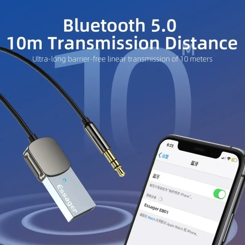 Auxiliar USB Bluetooth Para Auto phone Android 3.5 de Transmisor Plug N Play