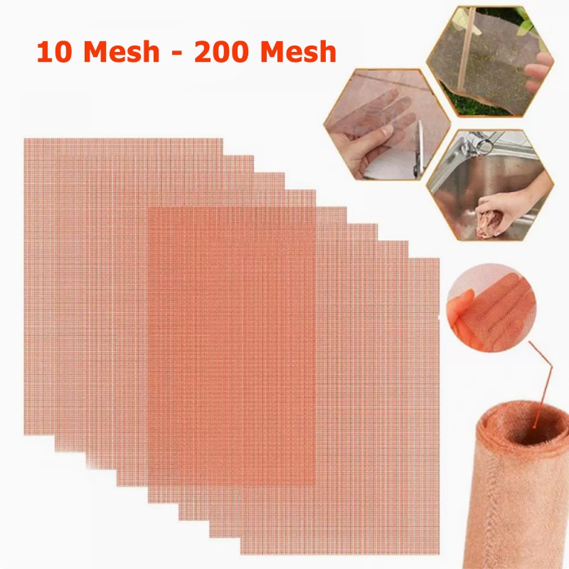 10 Mesh ~ 200 Mesh 99.9% Copper Screen Woven Mesh Copper Mesh Cloth Filter Sheet
