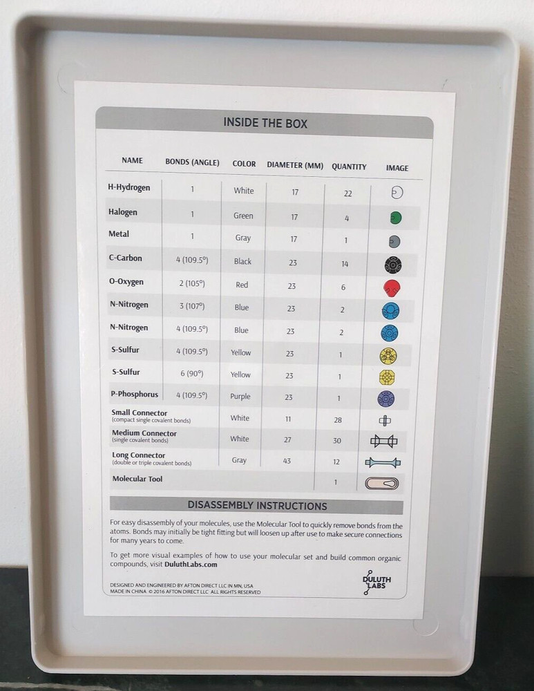 Lot 2 Molecular Student Sets Duluth Labs MM-003 & & Molecular Visions Model Kit