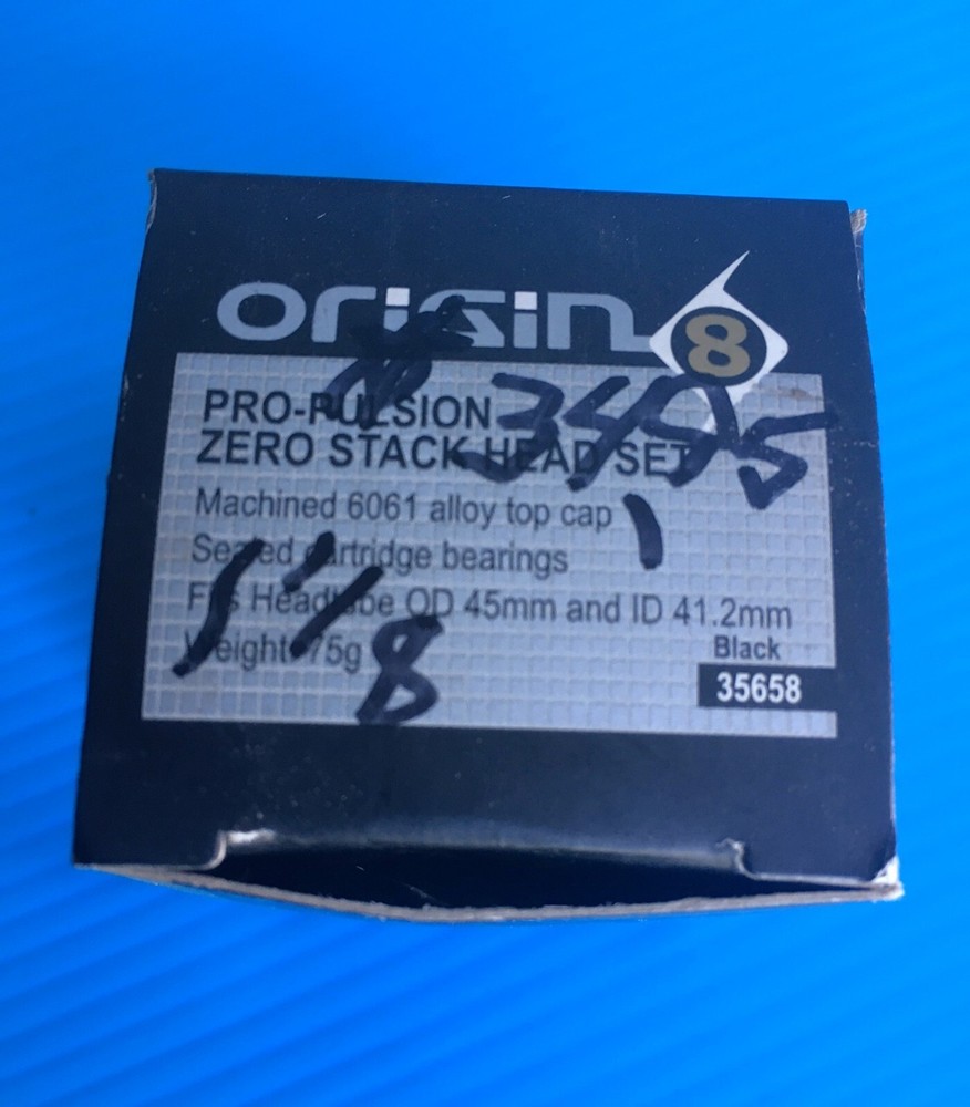 Origin8 Propulsion Zero Stack Headset 1 1/8" Threadless 45/41.2 NOS NIB Black