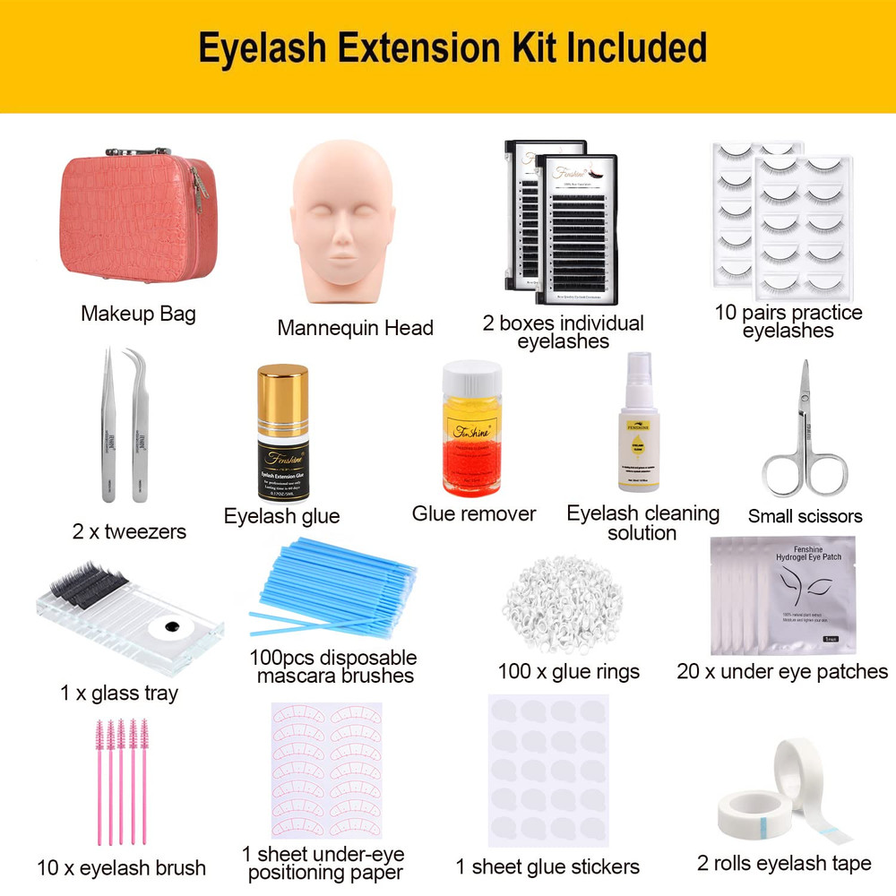 Eyelash Extension Kits, 17Pcs Professional Eyelash Grafting Training Tools Lashe