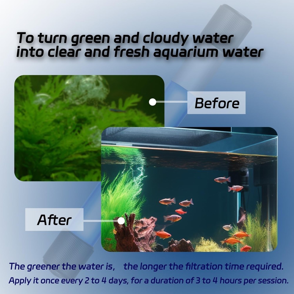 9W Timer UV Aquarium Clean Light Algae Removal LED Light Waterproof for Fish ...