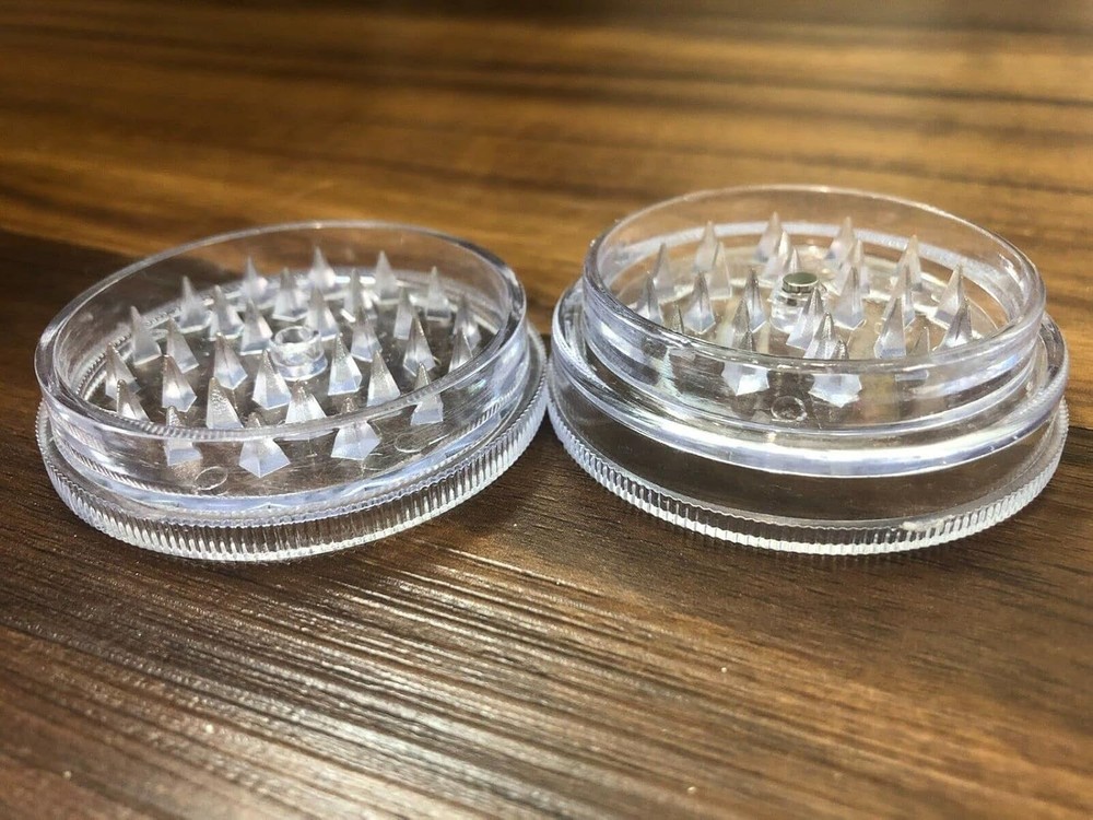 Modern 2-Piece Spice Grinder Set - Clear Acrylic with Magnetic Functionality