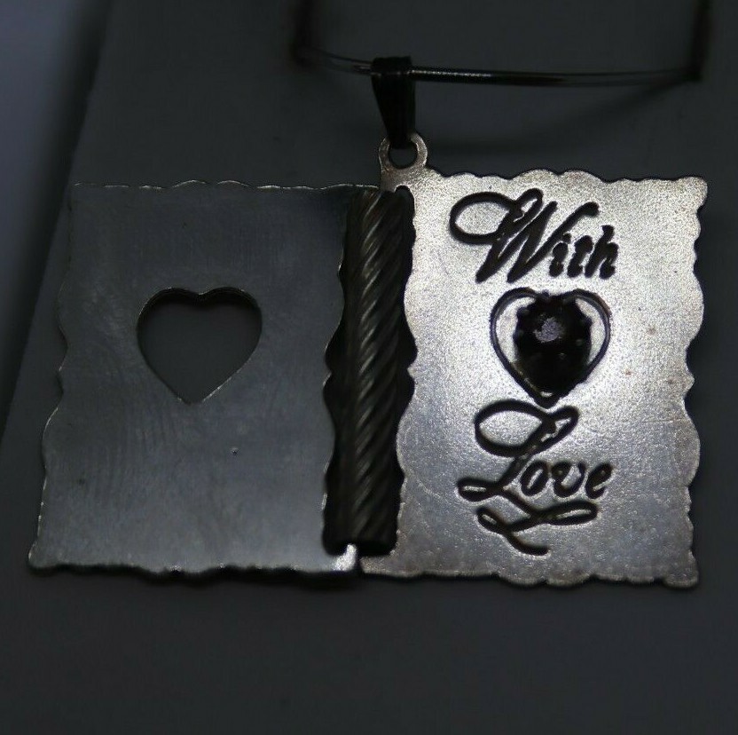 Sterling Silver Movable With Love Ruby Heart Card Charm