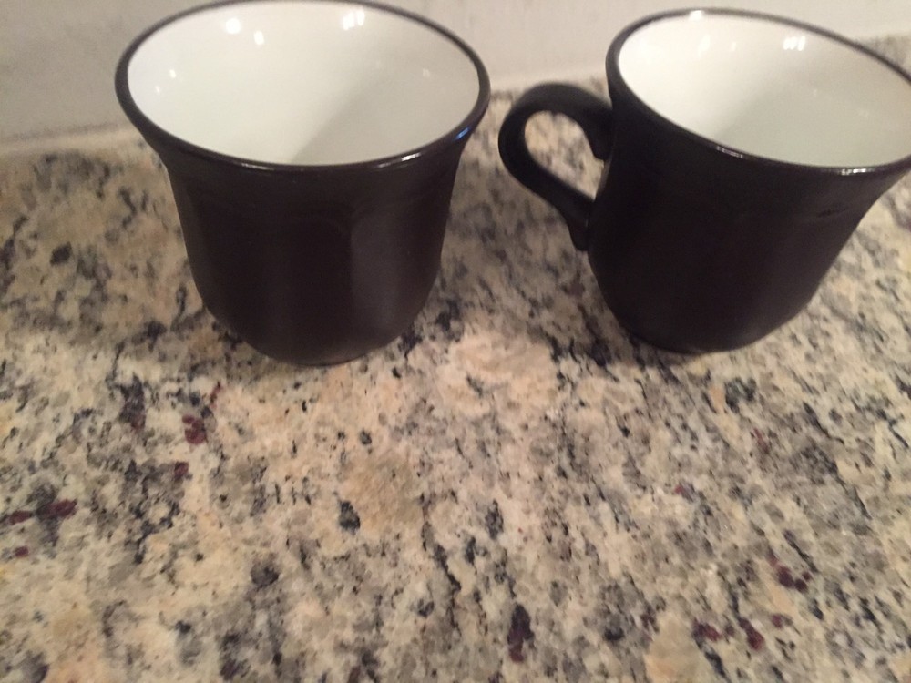 MIKASA PEASANTRIES Brown Tea Cups D2000 Set Of 2