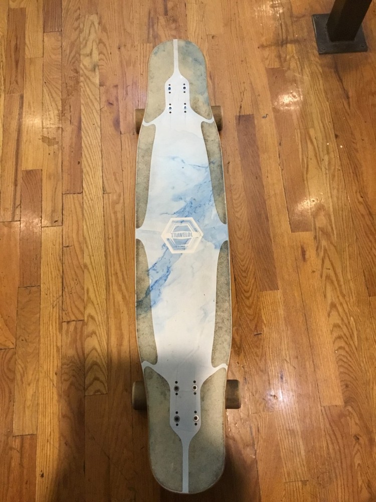 From Japan Travelol Longboard with Caliber Trucks Light Blue