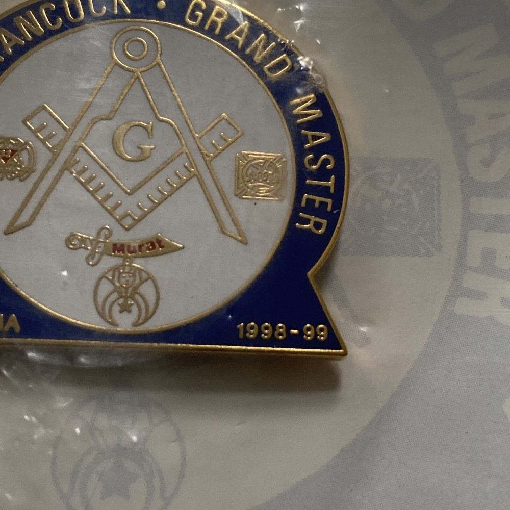 Grand Master Hancock Indiana - Masonic, Masonry, Lapel pin.