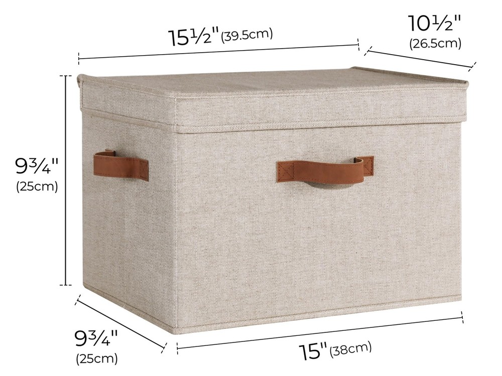 Fabric Storage Bins with Lid, Decorative Storage Boxes for Shelves, Stackable...