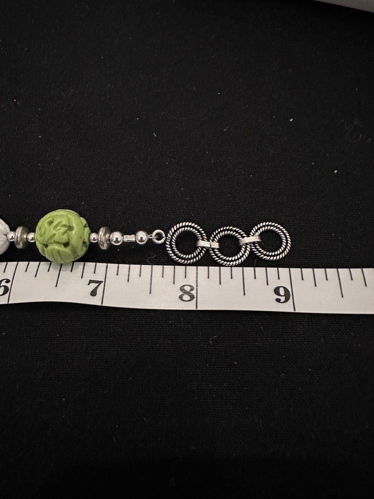 Multi Color Carved Bead Bracelet