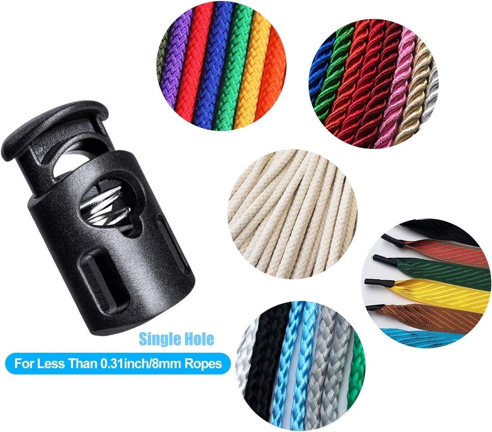 10 Pcs Durable POM Plastic Cord Locks - Secure Spring Toggles for Everyday Use