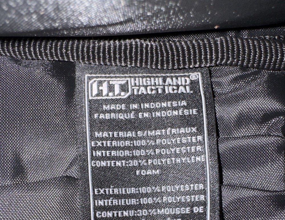 Highland Tactical Ballistic Molle Webbing Hydration Black Backpack Padded Back