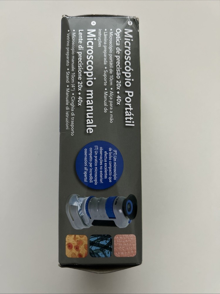 Handheld Microscope Precision Optics 20x - 40x Prepared Slide Outdoors compact