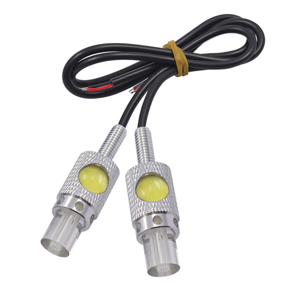 2Pcs Car Auto Motorcycle License Plate lamp White Screw Bolt Light 12V Universal