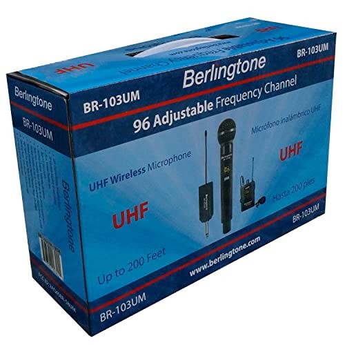 ) Dual UHF Wireless Microphone System, with Headset Mic, 60 Adjustable