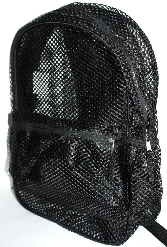 MESH SCHOOL BACKPACK W FRONT POCKET ADJUSTABLE PADDED SHOULDER STRAP