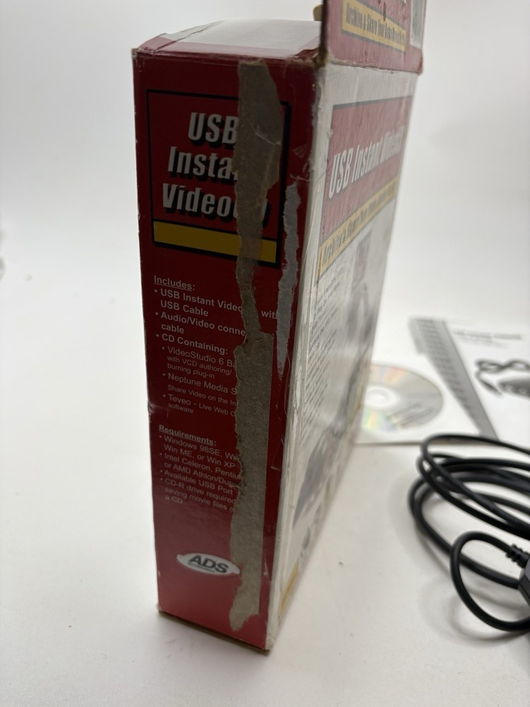 ADS USB Instant VideoCD Capture Device w/ Software, Cables & Manual – Vintage PC