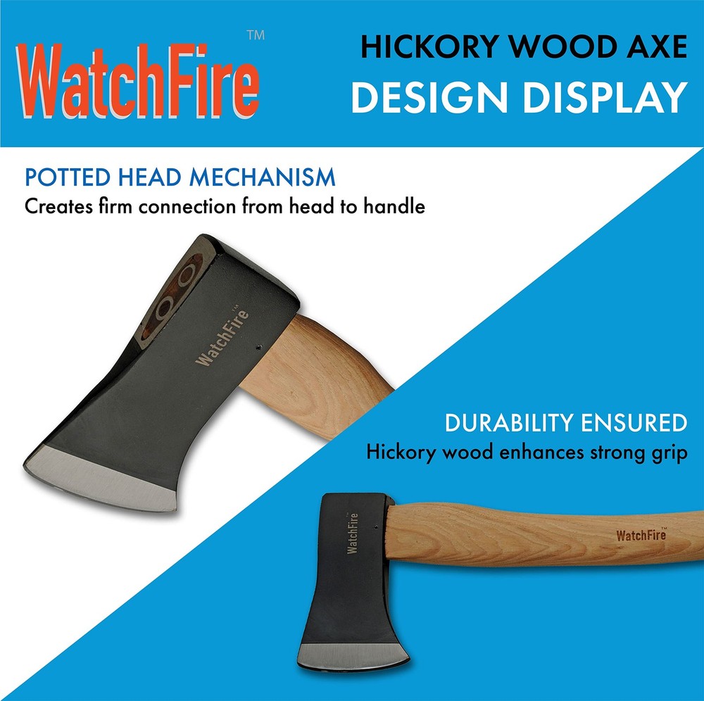 SZCO Watchfire 28" Camp Axe, Hickory Handle