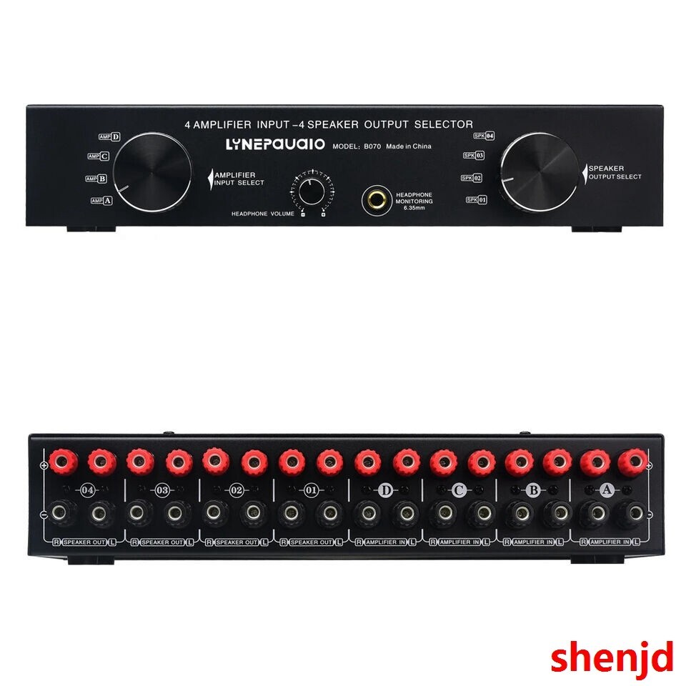 4 Input 4 output Power Amplifier Speaker Selector Switcher Speaker Switch @
