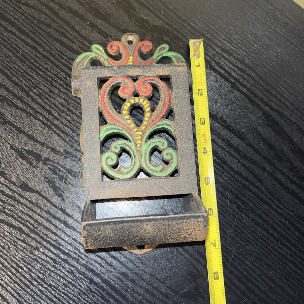 Vintage WILTON Cast Iron Wall Mount Matchbox Match Holder