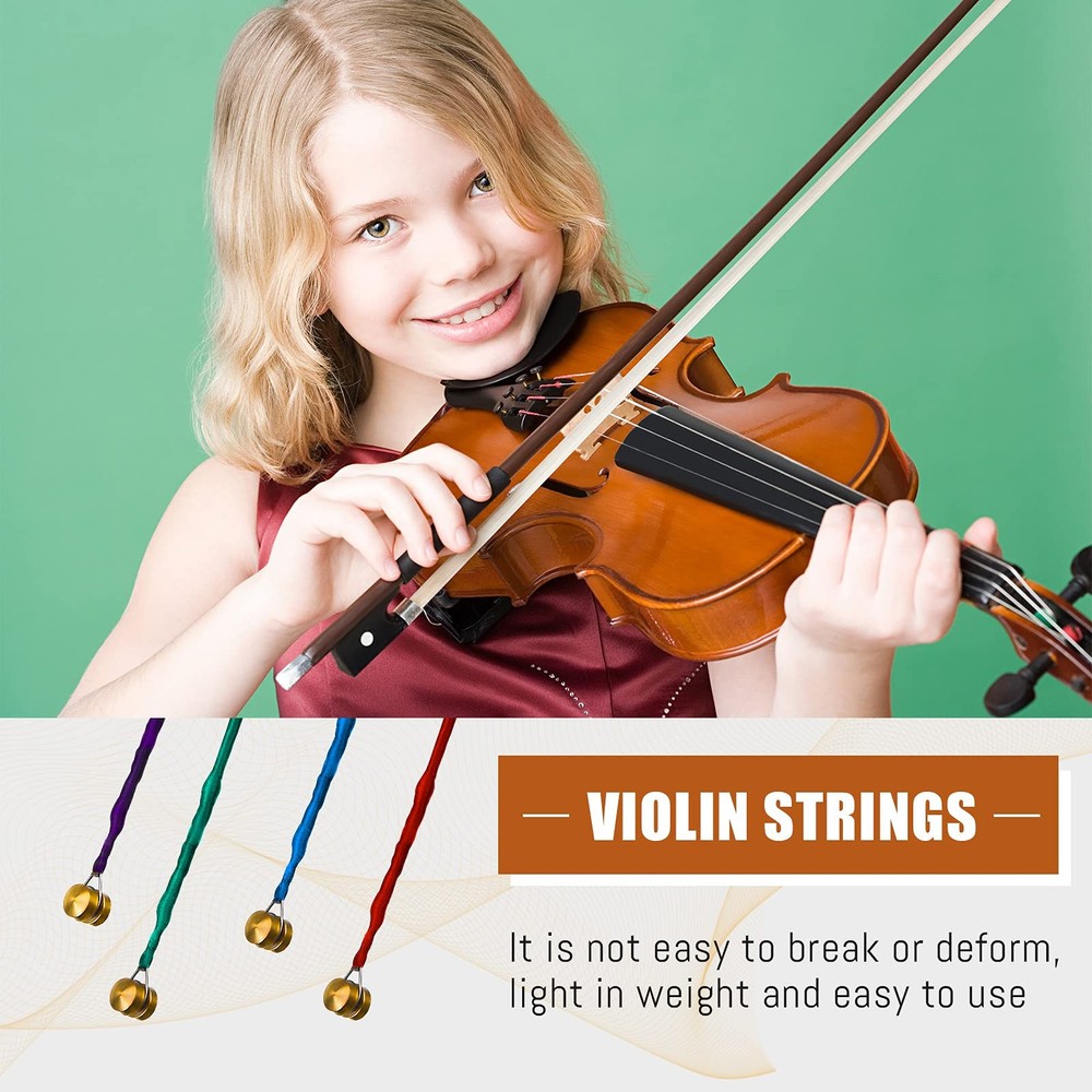 Yeshone 8 Pieces Violin Strings Universal Full Set (G-D-A-E) 4/4 Black