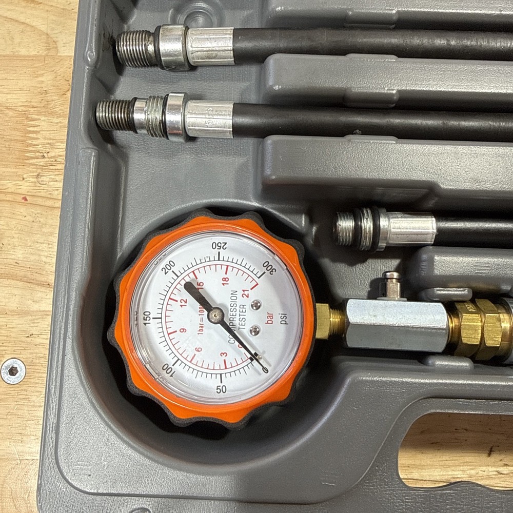 Lang TU-30A Compression Tester Set, Gasoline Engine Testing Kit with Adapters