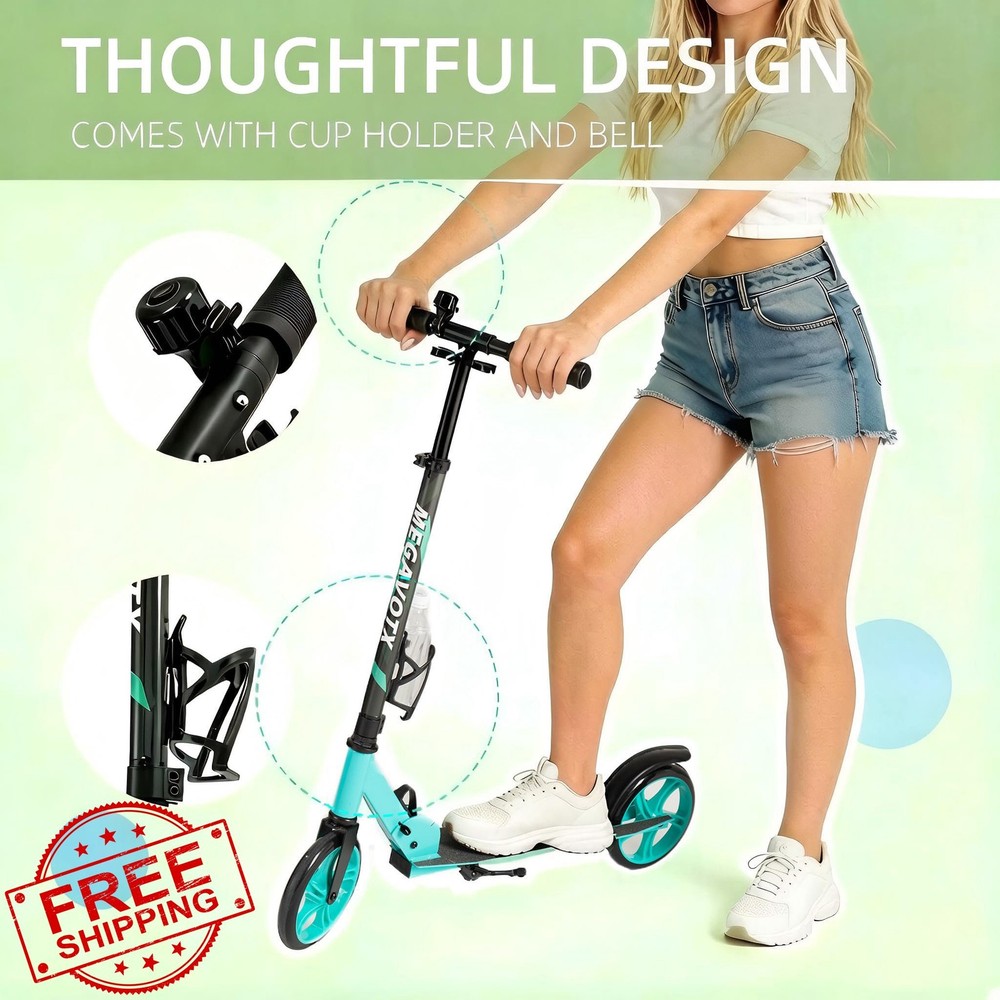 2-Wheel Kick Scooter Kids Teens Adults Foldable