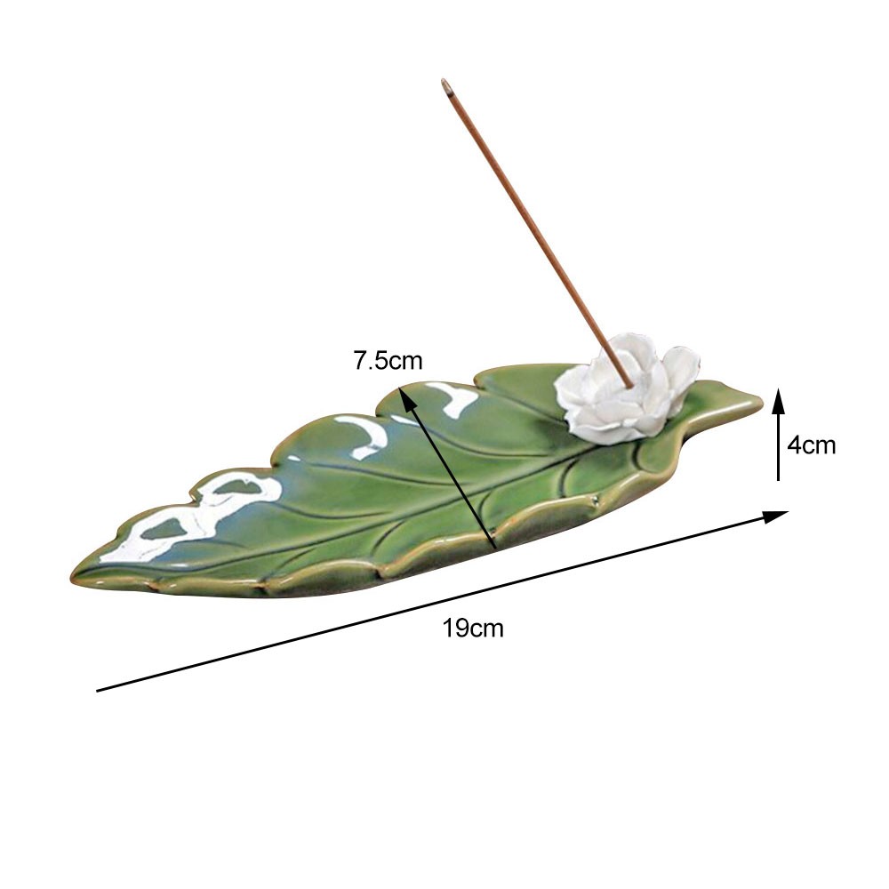 Handmade Leaf Green Ceramic Incense Holder Design