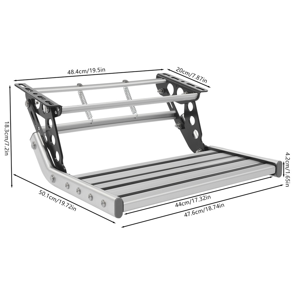 Manual RV Step Folding RV Step RV Camper Step Ladder wITH LED Light 330.69lbs
