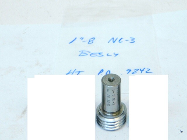 USED BESLY THREAD PLUG GAGE REPLACEABLE END 1"-8NC-3 (HI PD:  .9242)