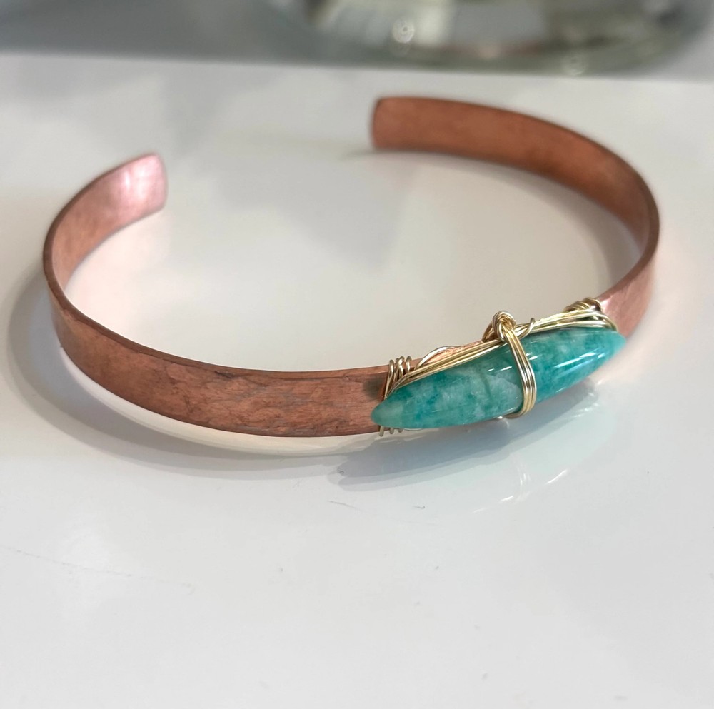Dainty Amazonite Cuff Bracelet
