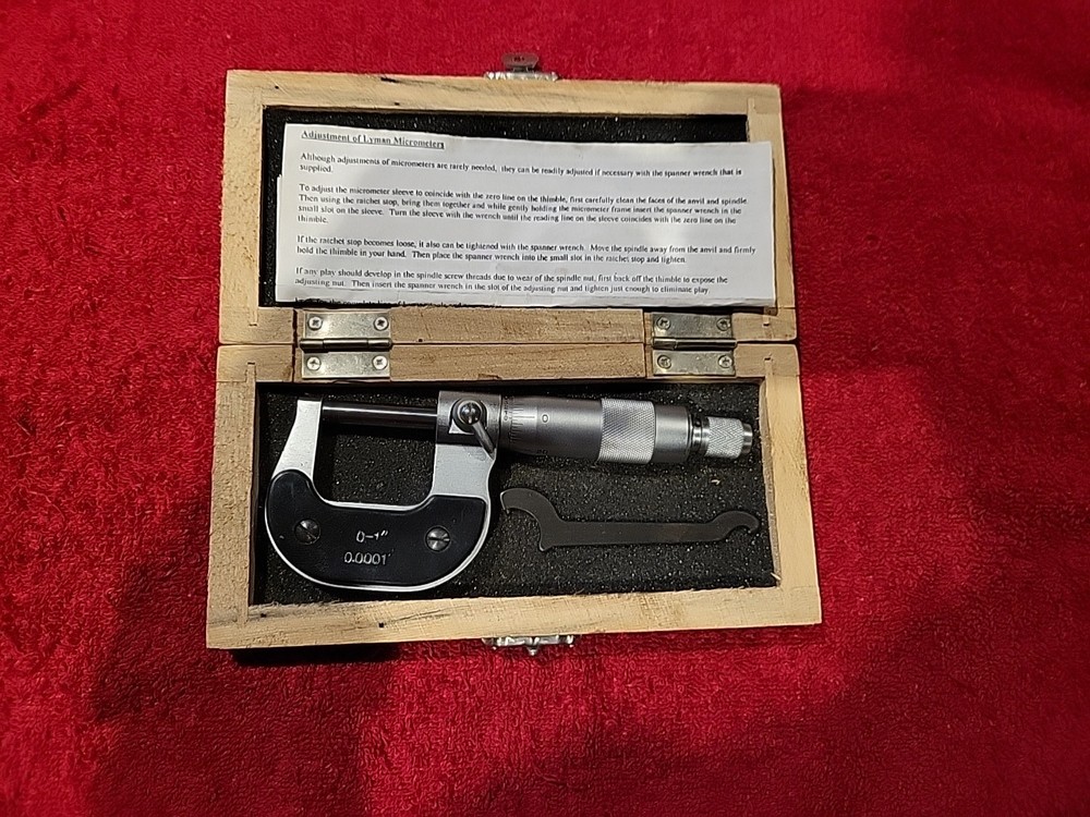 LYMAN 0-1” RELOADERS MICROMETER COMPLETE RELOAD AMMO