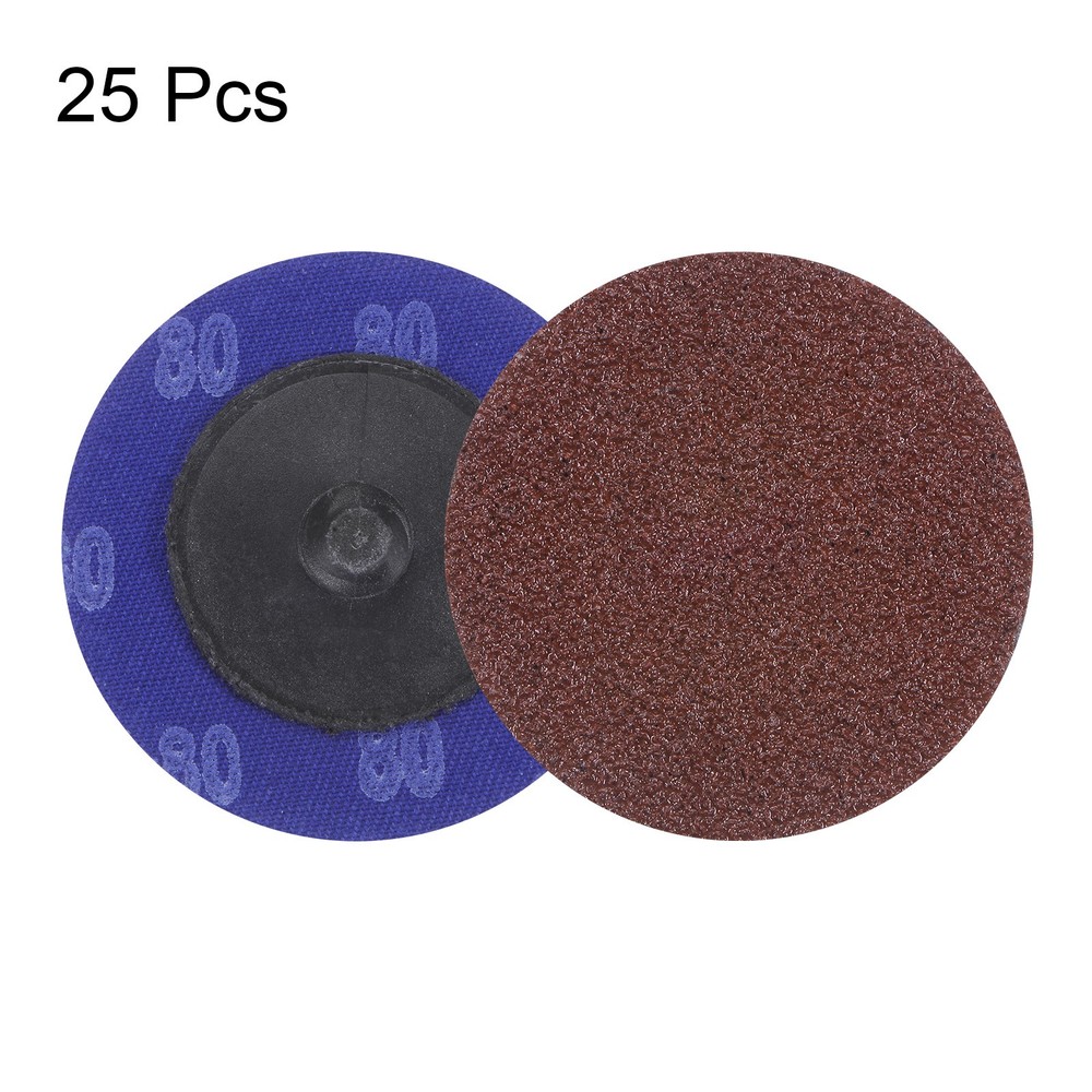 25pcs 2" 80 Grit Quick Change R-Type Sanding Discs Aluminum Oxide
