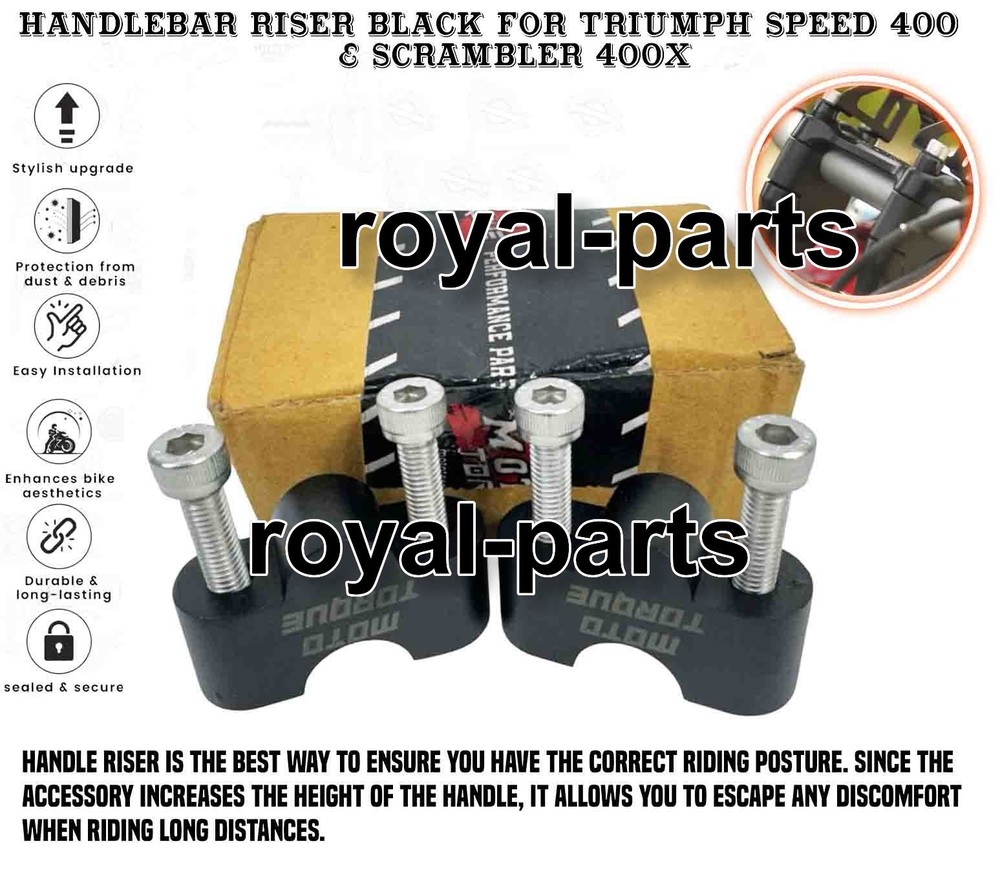 HANDLEBAR RISER BLACK FIT FOR TRIUMPH SPEED 400 & SCRAMBLER 400X