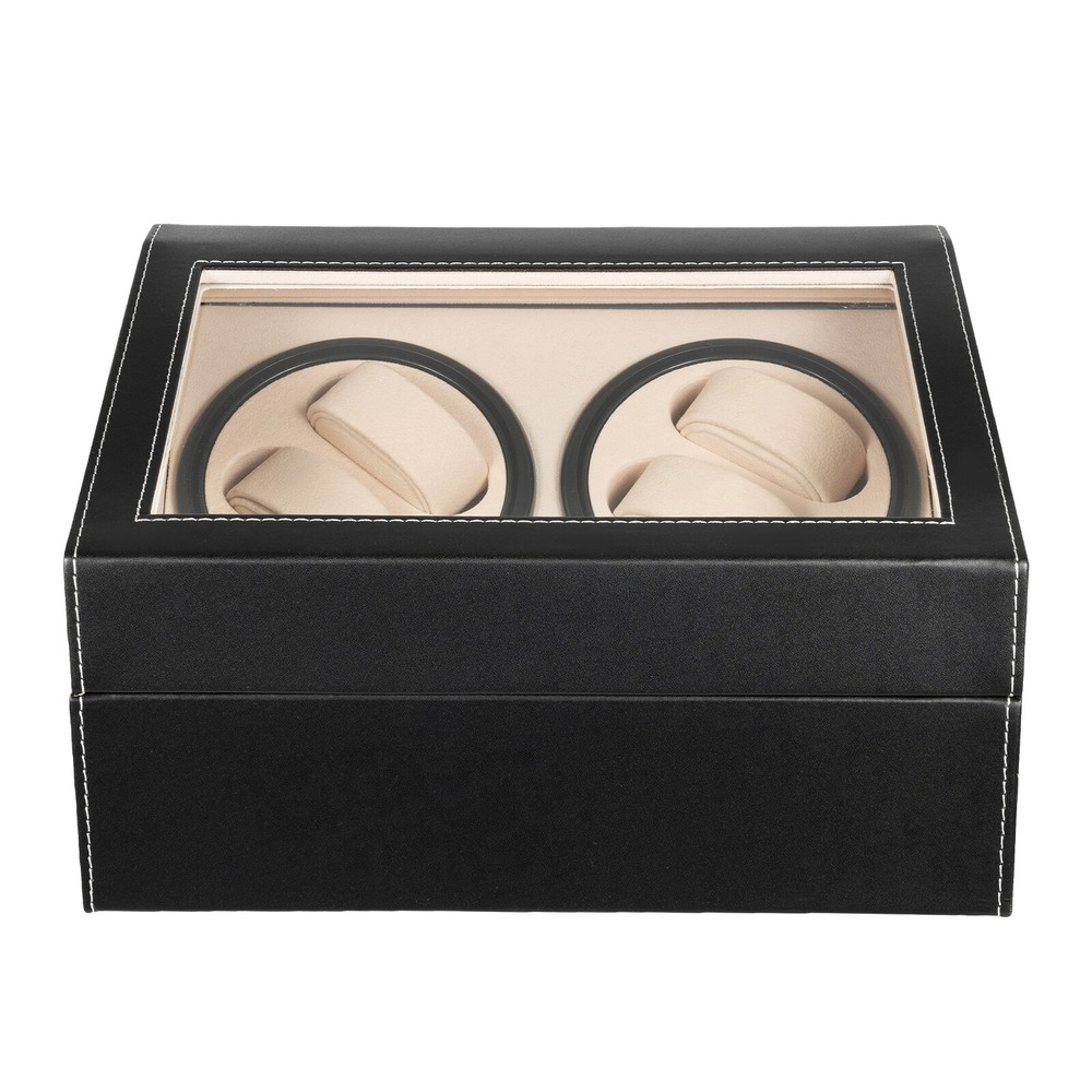 4+6 Luxury Automatic Rotation Watch Winder Leather Storage Case Display Box Gift