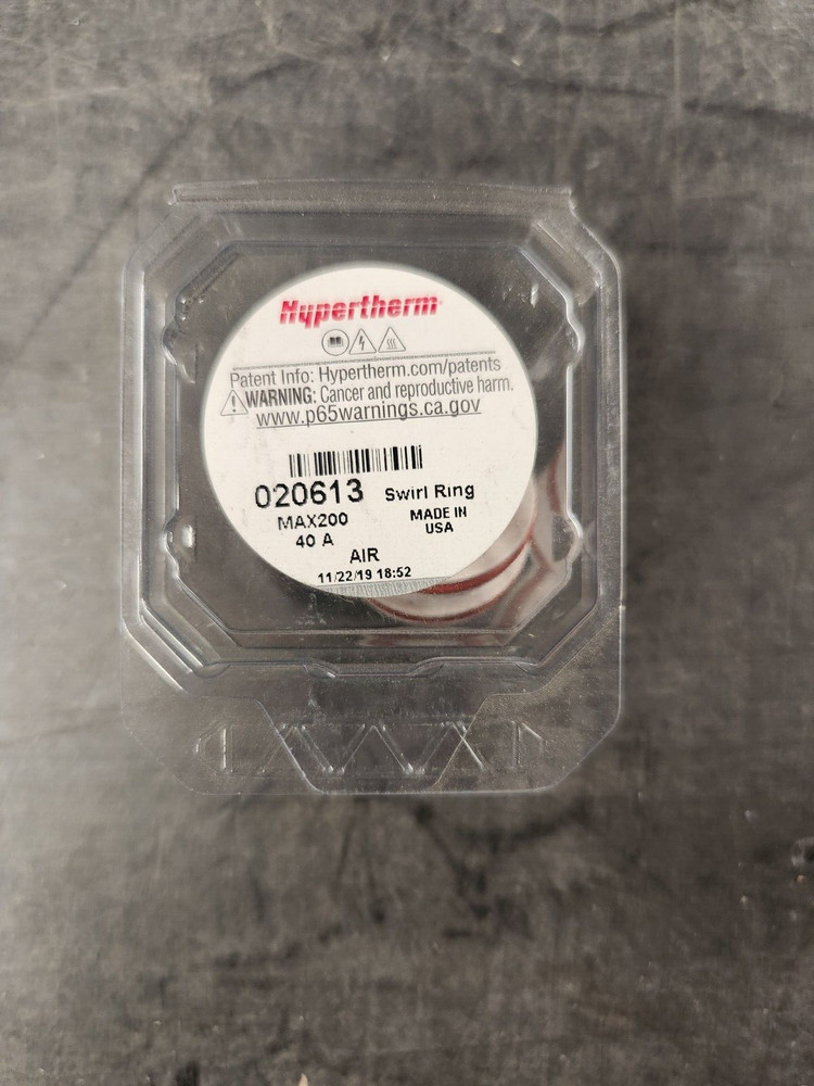 Hypertherm 020613 Swirl Ring, MAX200-40A, Qty.1