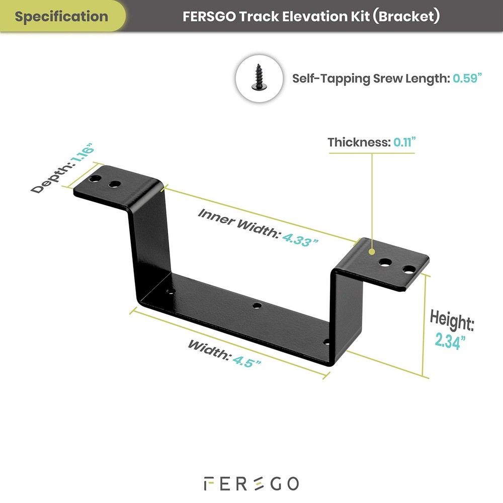 Under Desk Keyboard Tray Track Elevation Kit for 30" x 24" Desk - Easily Inst...
