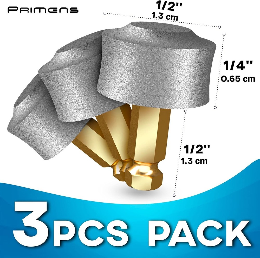 Professional Dog Nail Grinder Replacement Head Pack of 3 Bits - Diamond Repla...
