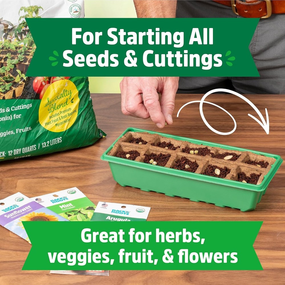 Eco-Conscious 10-Cell Germination Kit - Biodegradable Pots & Recycled Plastic